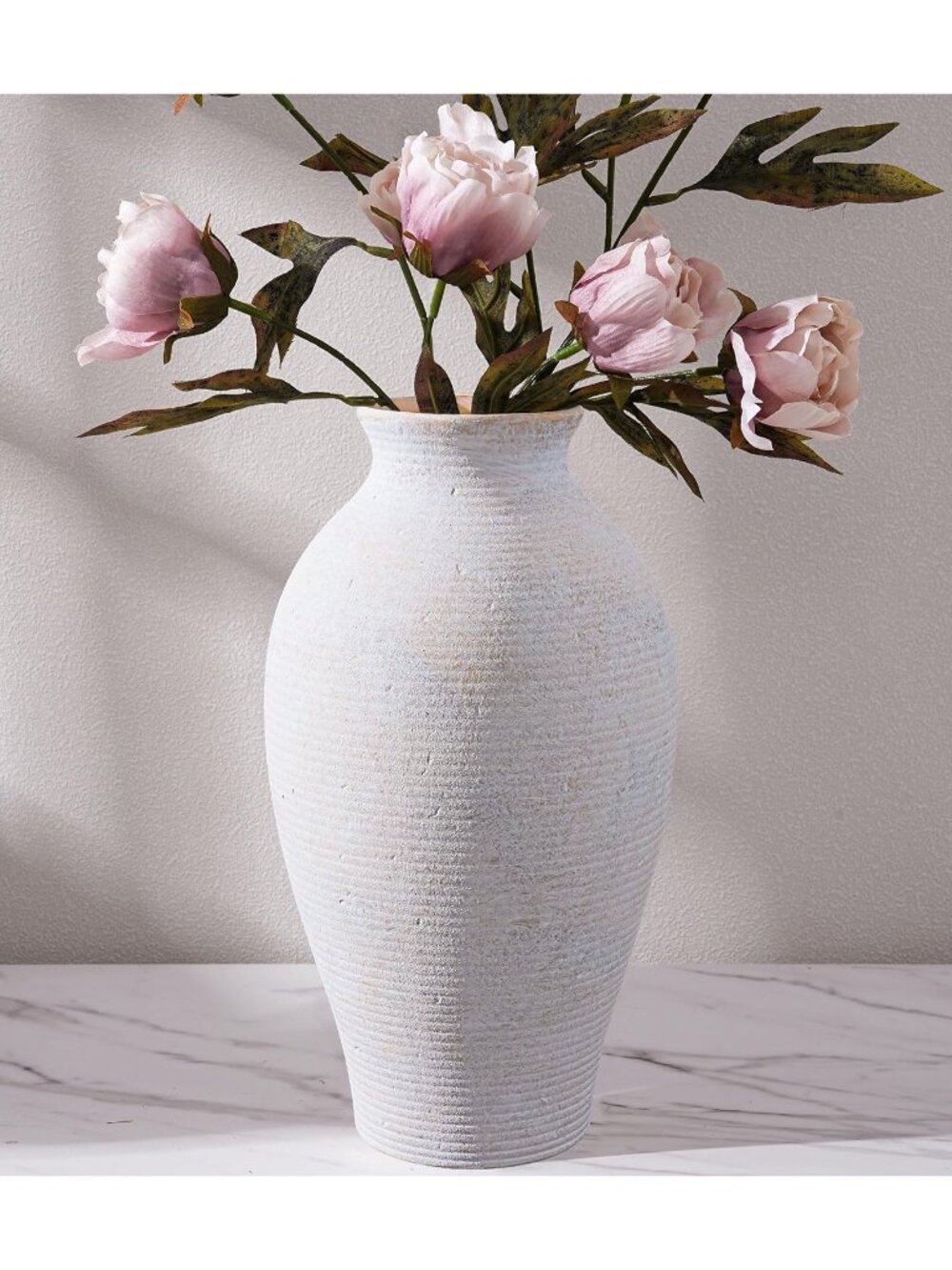 11 White Ceramic Flower Vase Farmhouse Rustic Vintage Living Room Kitchen Decor